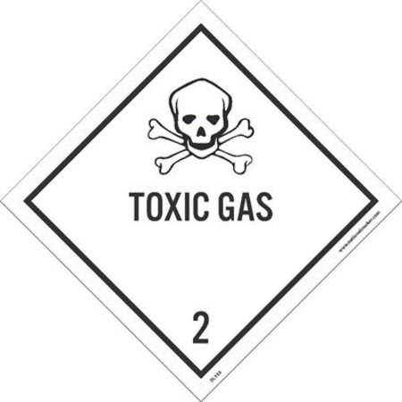 NMC Toxic Gas 2 Dot Placard Label, Material: Pressure Sensitive Vinyl DL133ALV